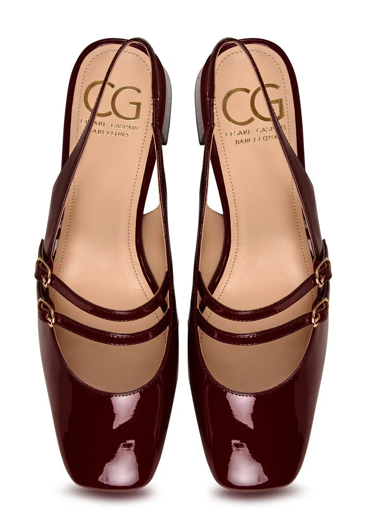 Slingback Block Heels Pumps Mar y Sol - Bordeaux