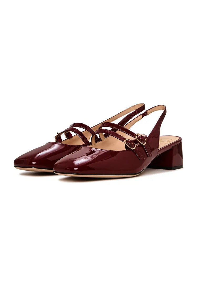 Slingback Block Heels Pumps Mar y Sol - Bordeaux
