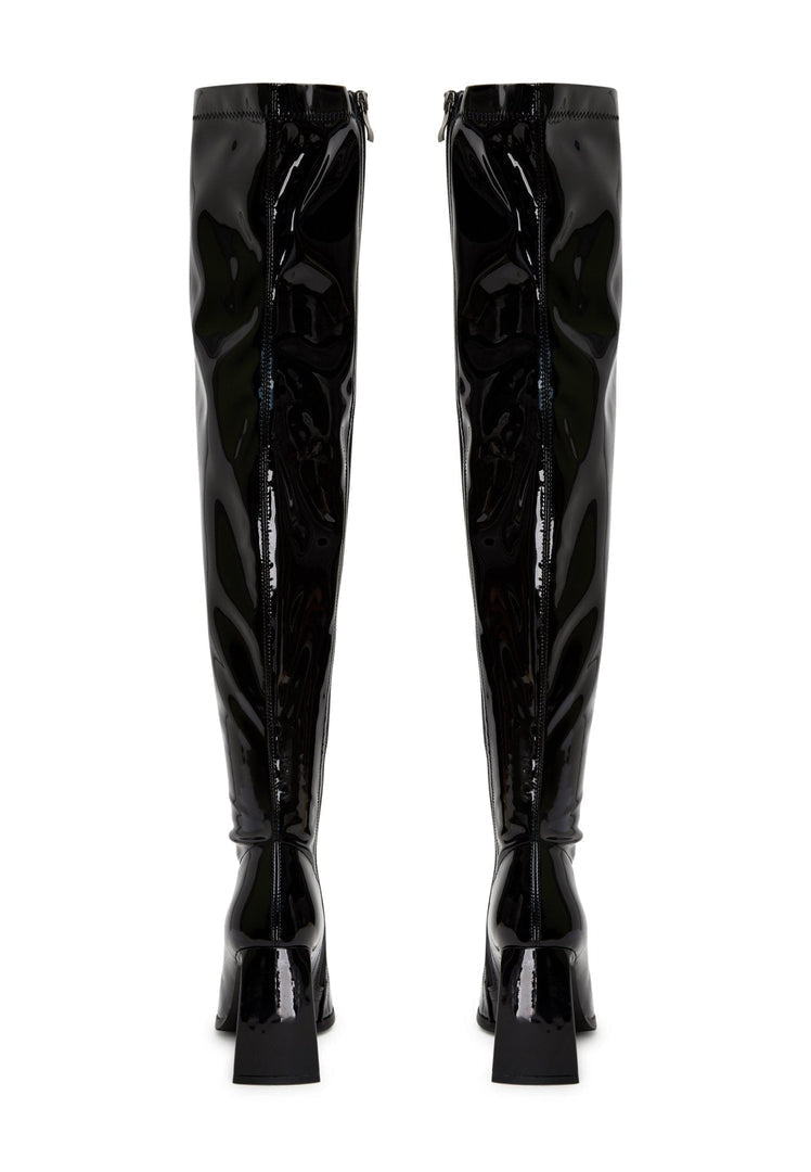 Chic Comfort Over The Knee Boots - Black