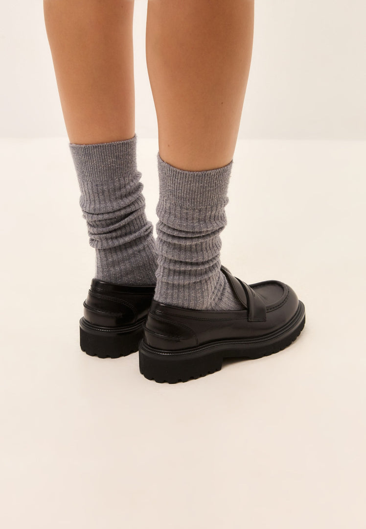 Leather Loafers Dennise - Black