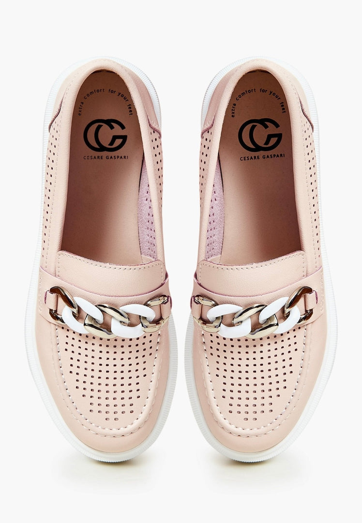 A pair of stylish and affordable pink women's loafers, perfect for casual wear and ultimate comfort.