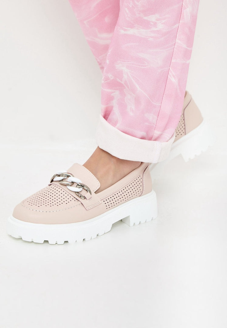 Stylish and comfortable women's pink loafers - perfect for everyday wear at an affordable price.