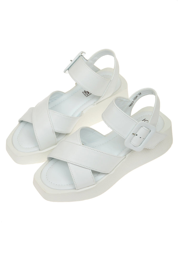 Blush Platform Sandals – White