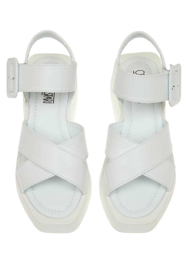 Blush Platform Sandals – White