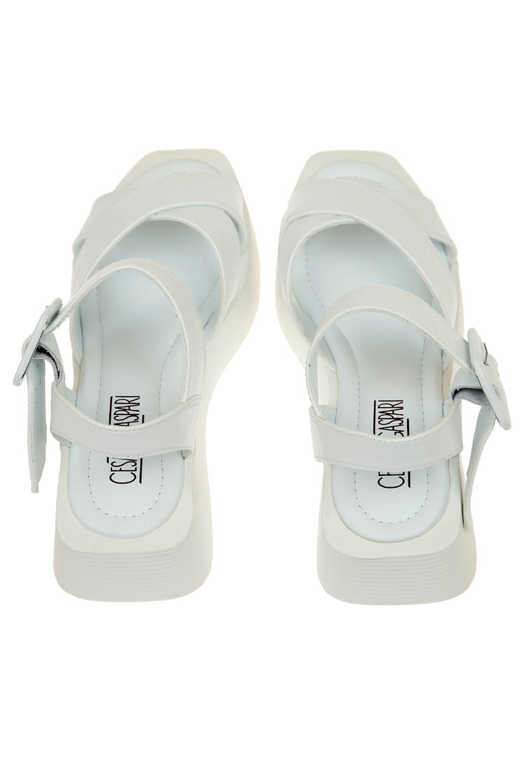 Blush Platform Sandals – White