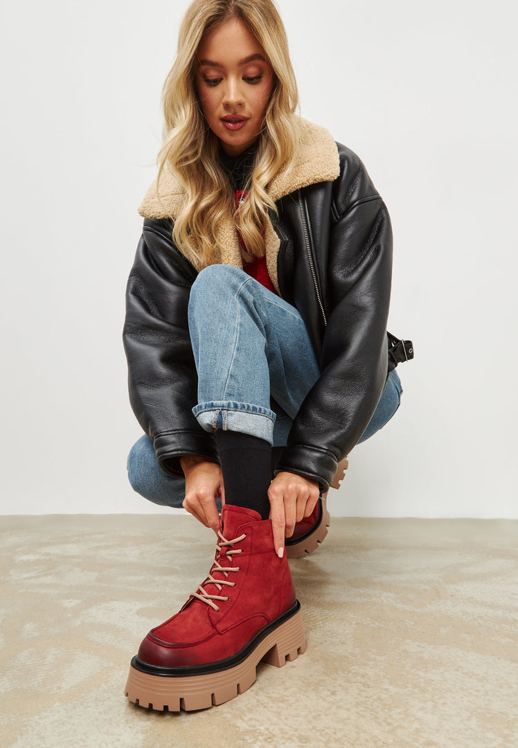 Lässige Plateau-Stiefeletten