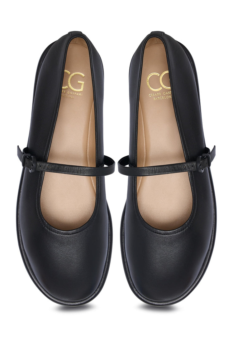 Leder-Ballerinas Alba - Schwarz