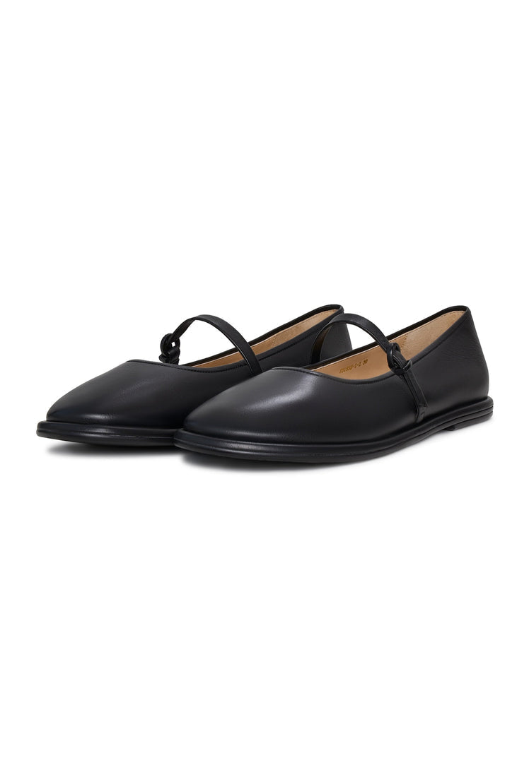 Leder-Ballerinas Alba - Schwarz