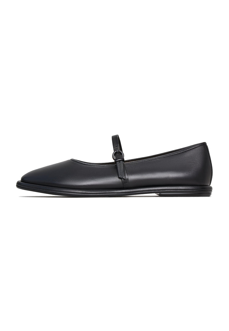 Leder-Ballerinas Alba - Schwarz