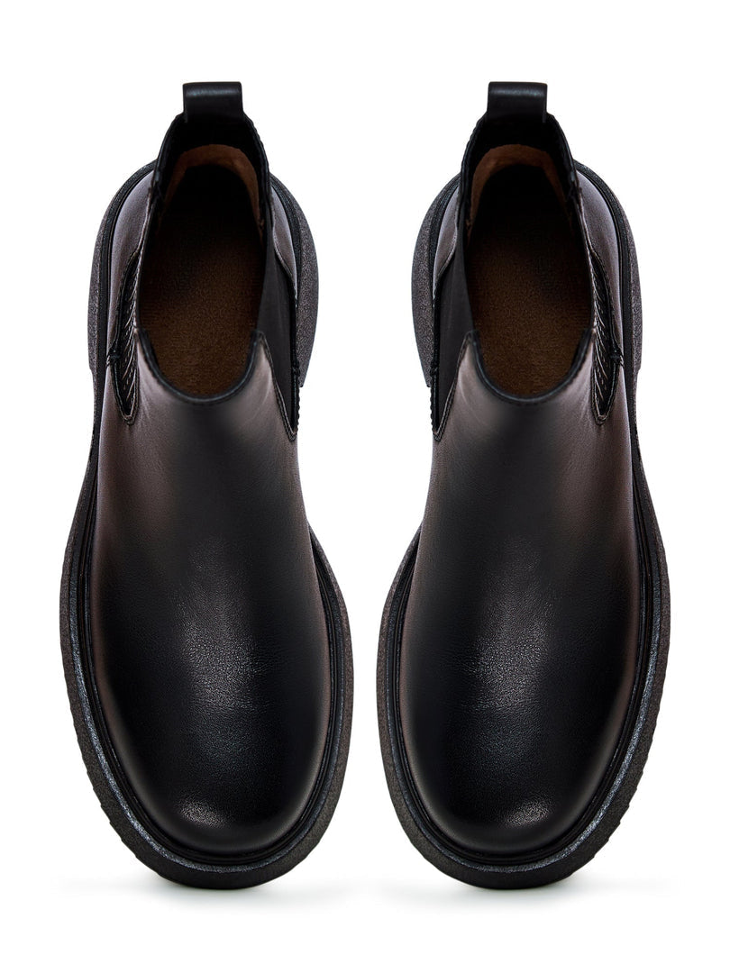 Leren plateaulaarzen