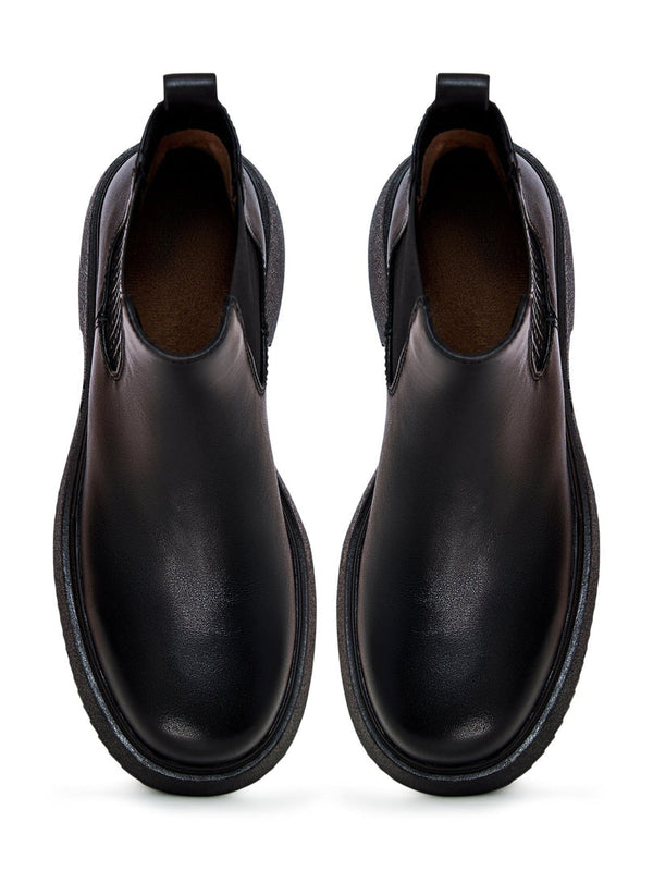 Leren plateaulaarzen