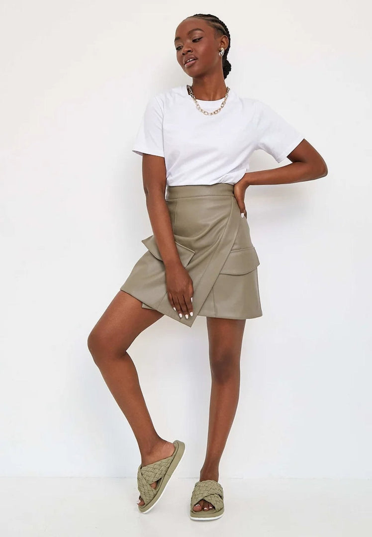 Sandalias de piel punta abierta - Verde