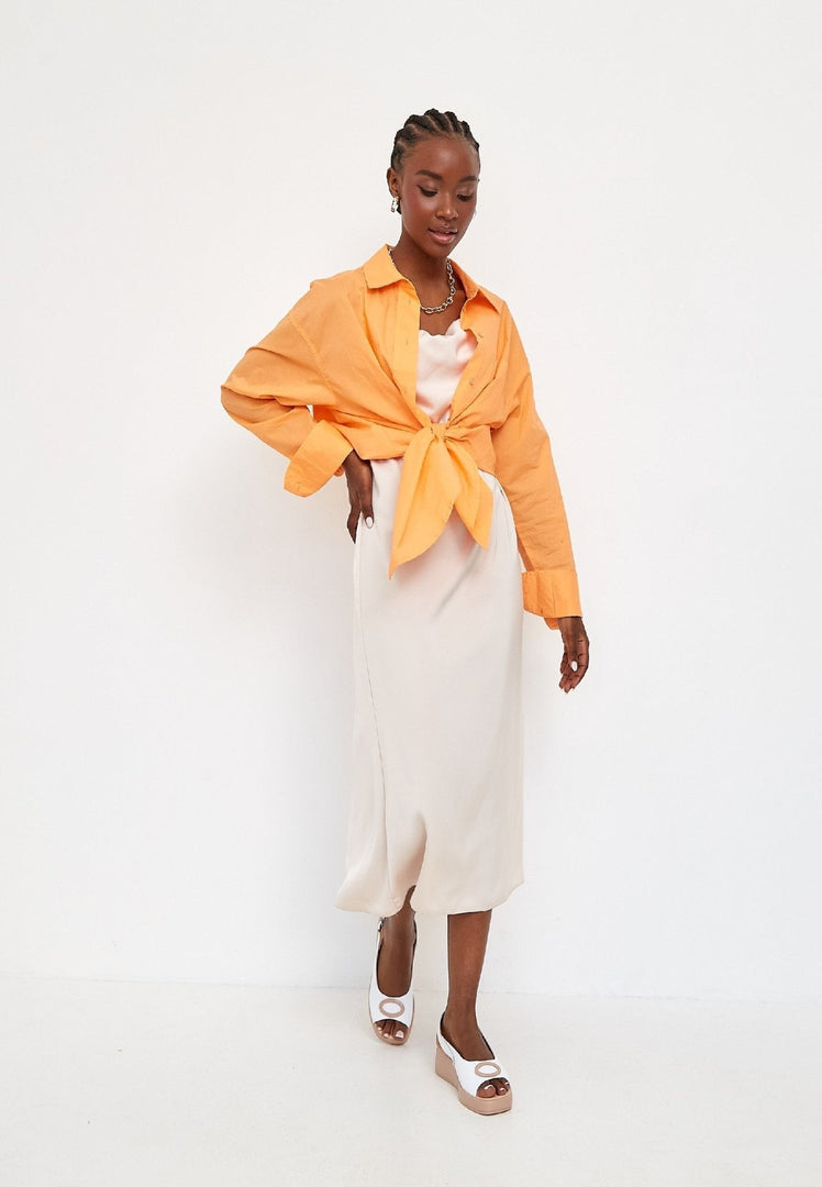 Slip-On Platform Heel Sandals - White