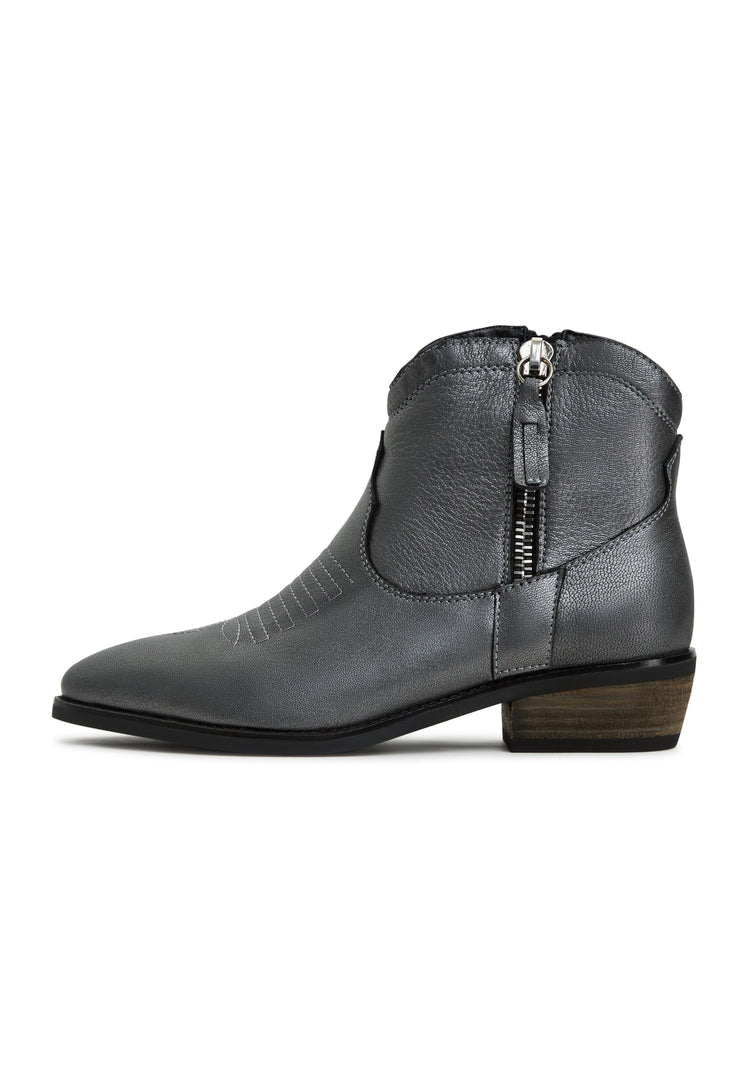 Leder-Cowboystiefel Vicky - Dunkelgrau