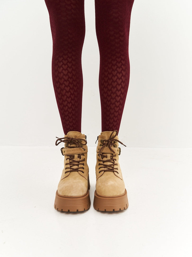 Elegant Platform Ankle Boots - Beige