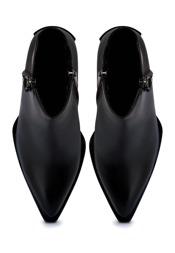 Classic Leather Ankle Boots - Black