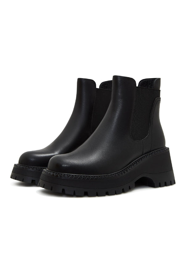Platform Chunky Chelsea Boots - Black
