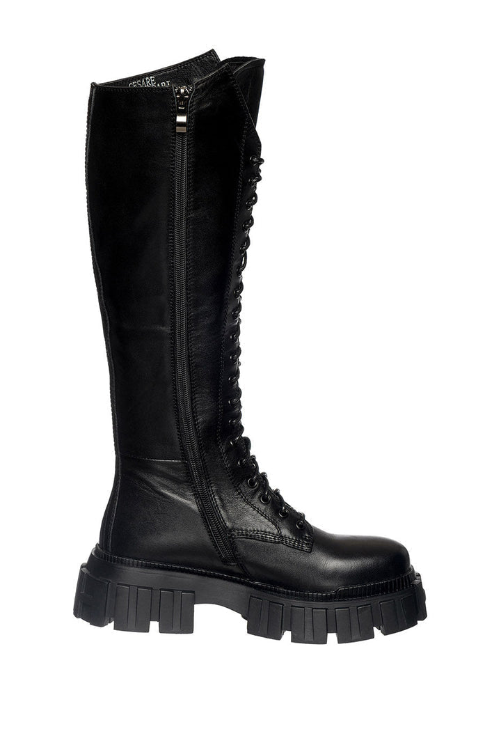 High-Rise Combat Boots - Sort