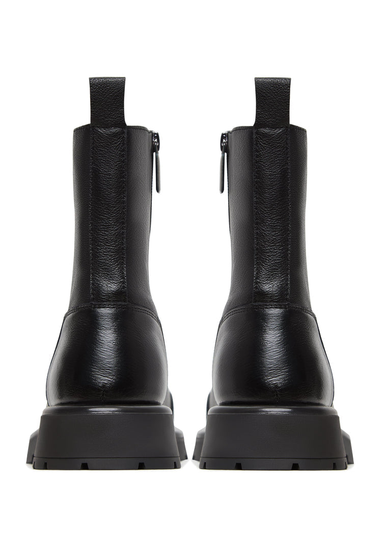 Chunky Ankle Boots Wolle Penelope - Schwarz