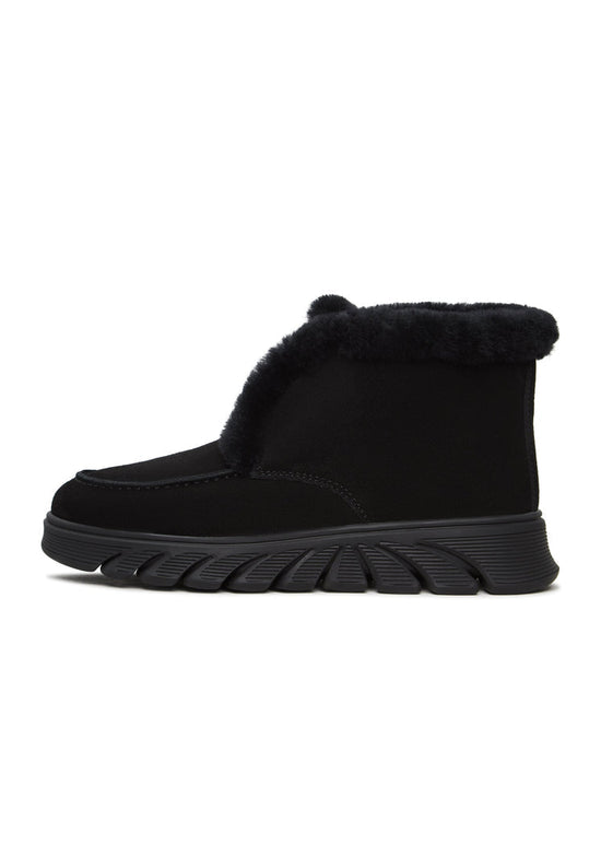 Taupe Shearling-forede ankelstøvler Adriana - Sort