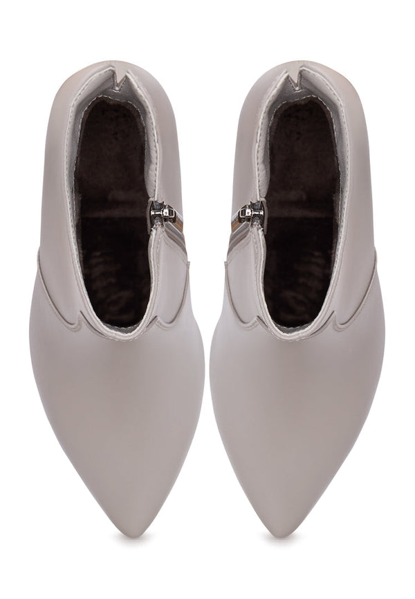 Chic High-Heeled Ankle Boots Cleo - Grey