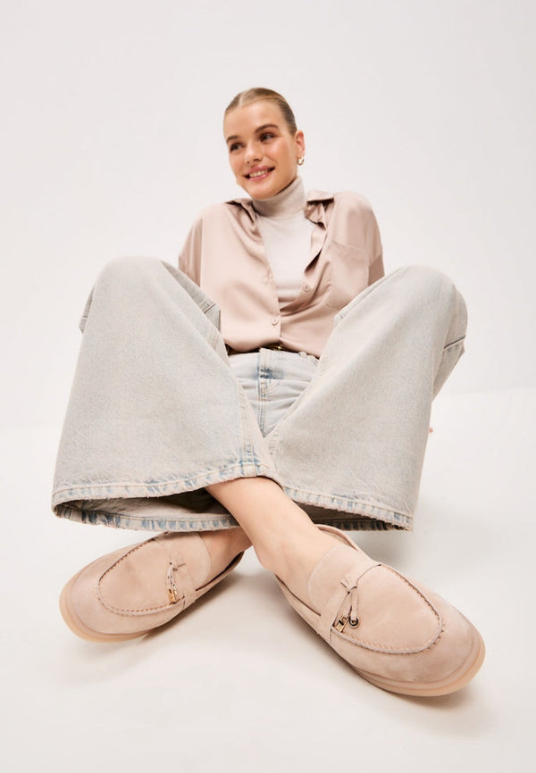 Zimowe mokasyny Aemilia - beżowe