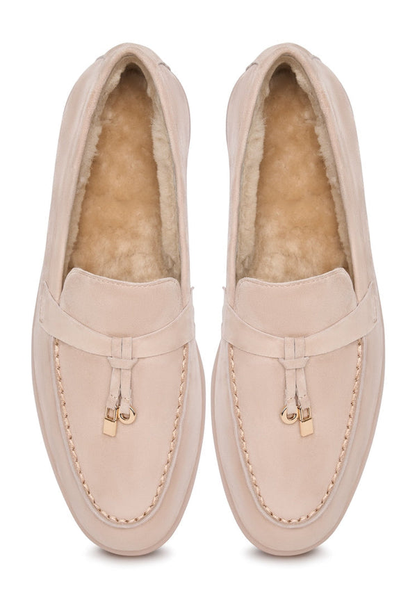 Zimowe mokasyny Aemilia - beżowe