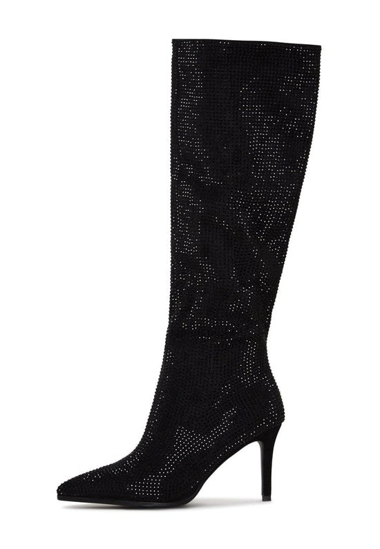 Bottes à hauteur de genou ornées d'un bijou