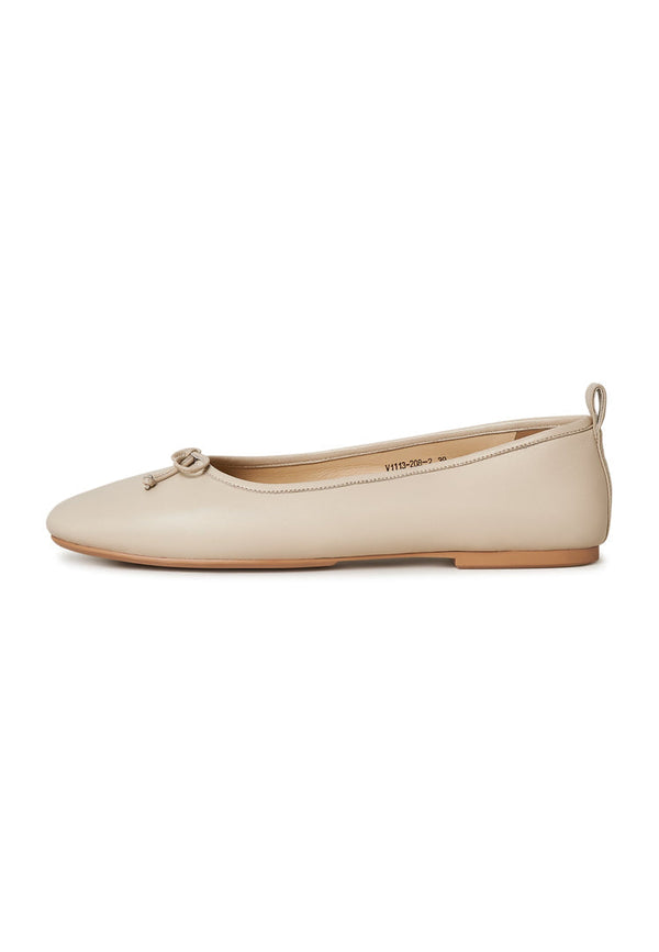 Leather Ballerinas - Ivory