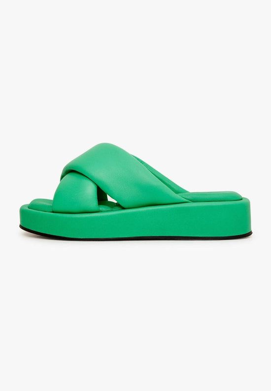 Mule con plataforma de piel