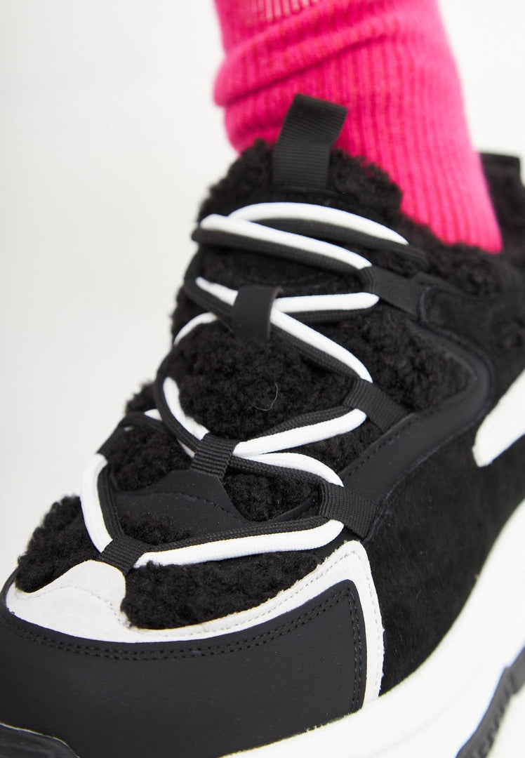 Platform Warm Sneakers - Black