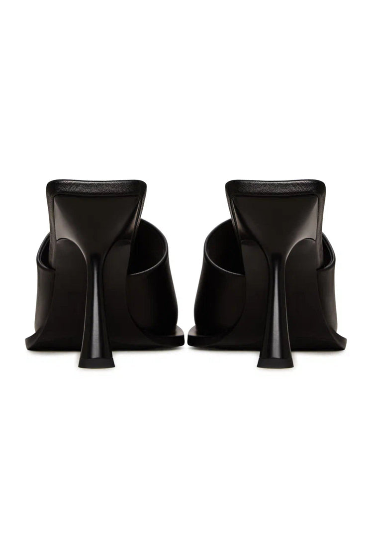 Minimalist Heeled Mules - Black