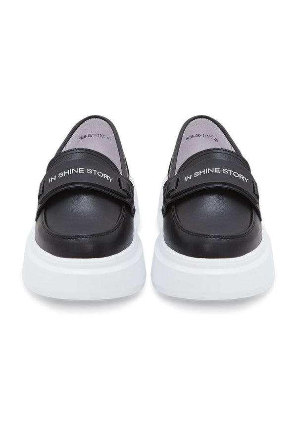 Platform Slip-On Loafers - Black