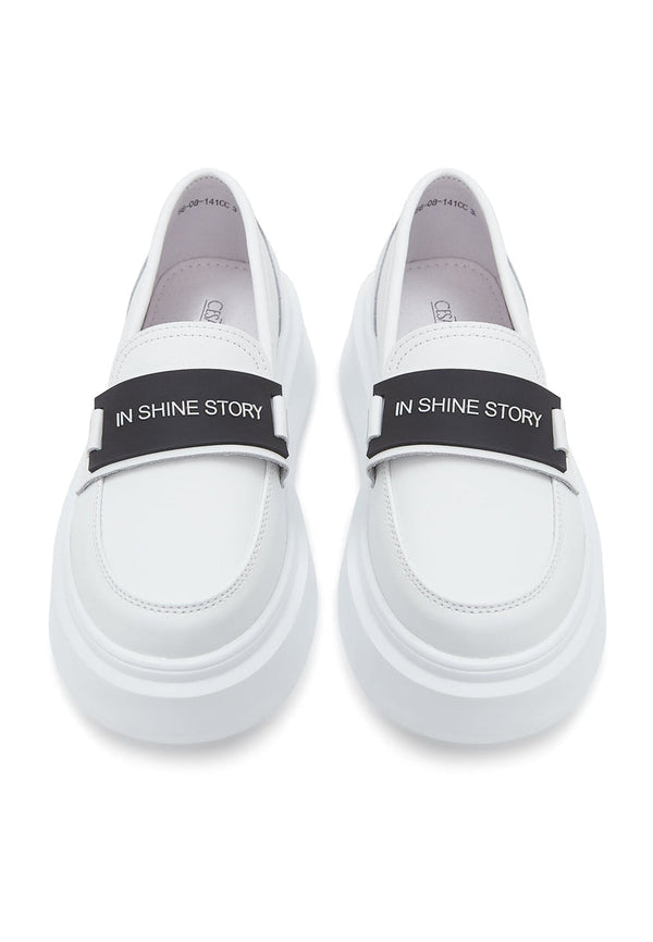 Platform Slip-On Loafers - White