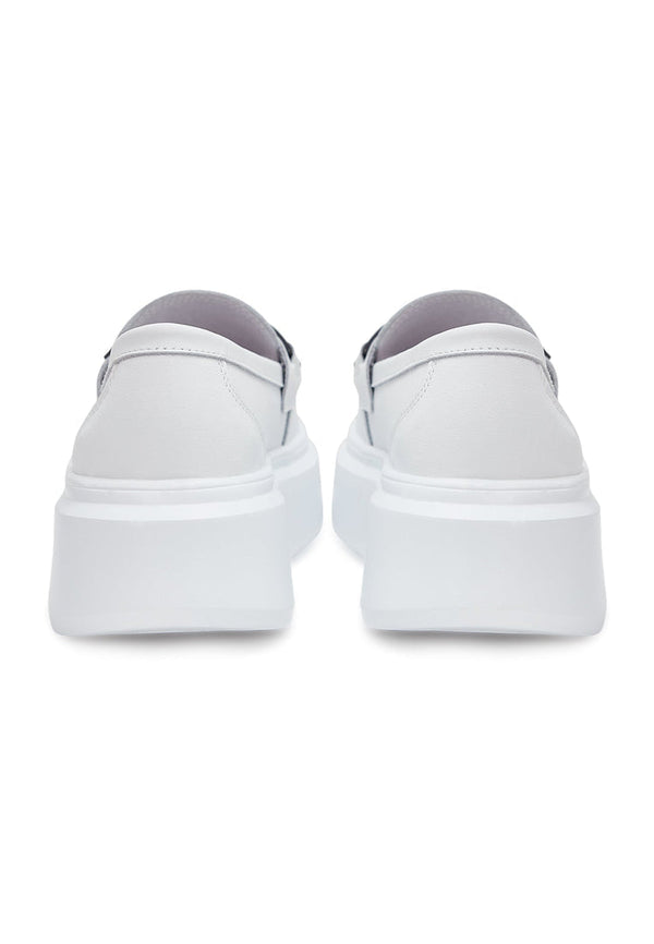 Platform Slip-On Loafers - White