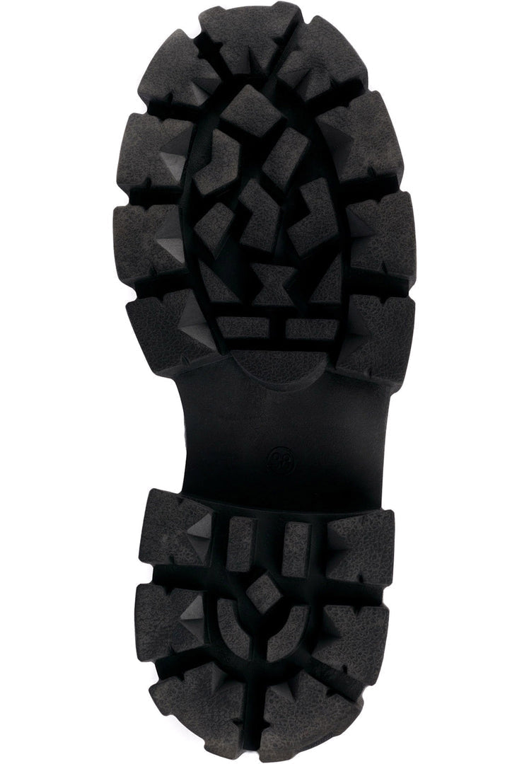 A pair of high-laced combat boots, perfect for military style enthusiasts and those in need of tactical lace-up boots for combat-ready footwear, these high-top battle boots are a bold and sturdy choice.