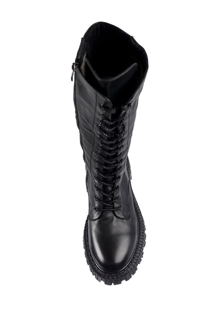 High-Laced Combat Boots: A pair of Military Style, Tactical Lace-Up Boots perfect for combat-ready footwear, featuring high-top design for extra protection.