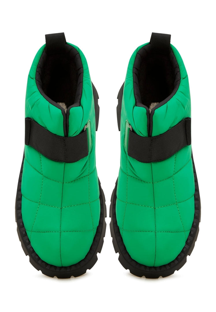 Suede Wool-Lined Winter Boots -Green