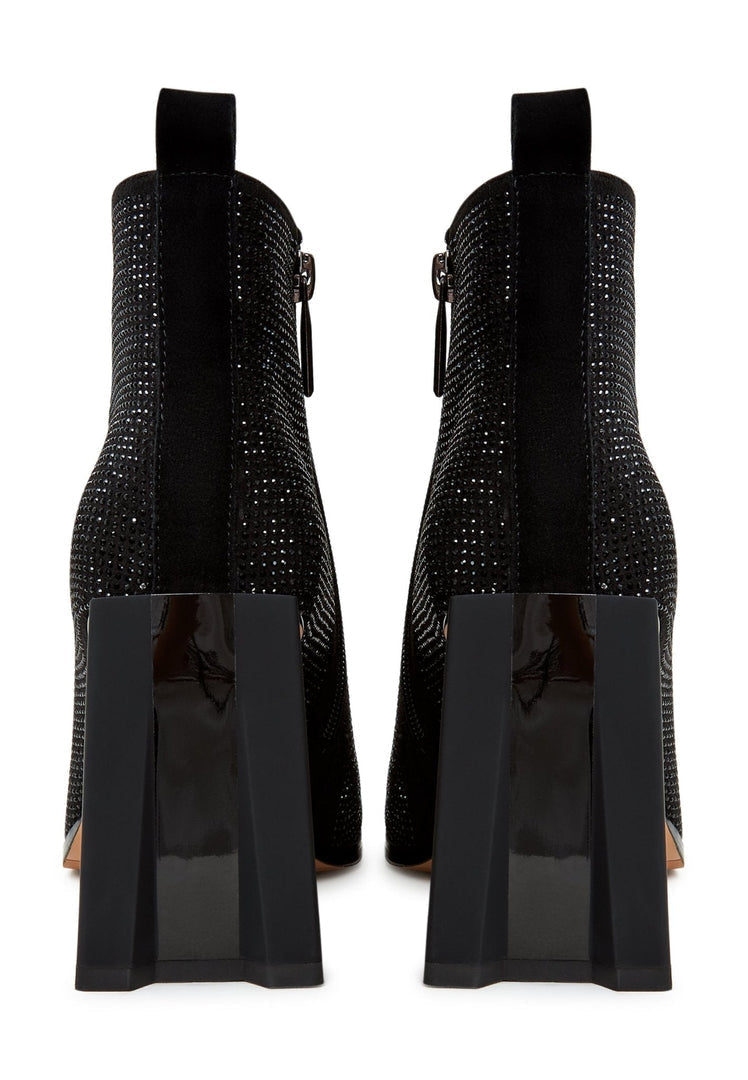 Ankelstøvler med spidse hæle - Stilfulde læderstøvler - sort ruskind