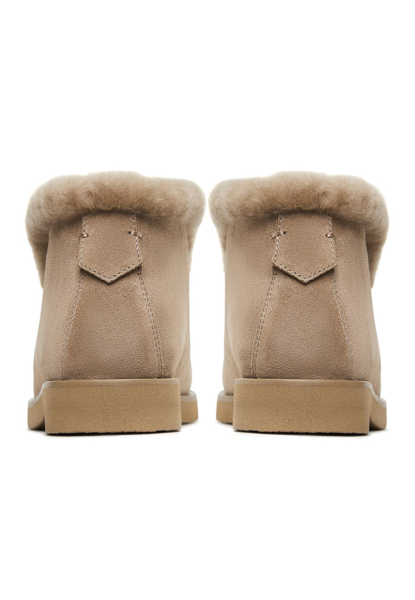 Cozy Suede Fur-Lined Boots Gerda - Beige