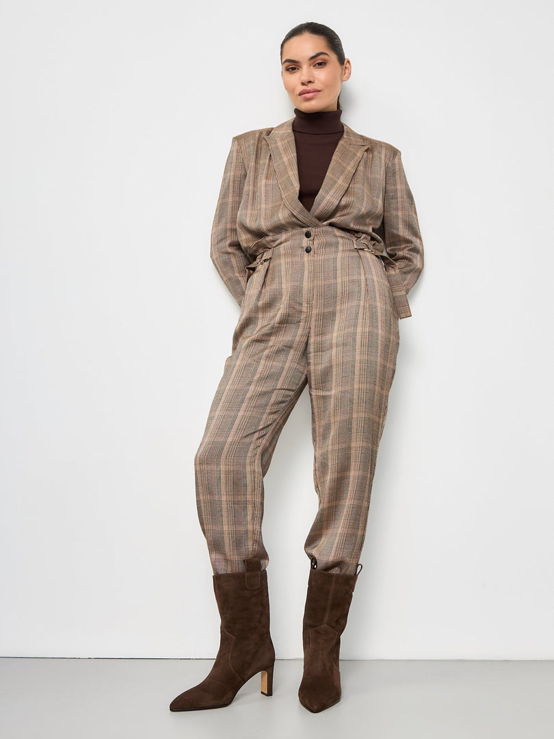 Elegante hochhackige Stiefel Ava - Braun