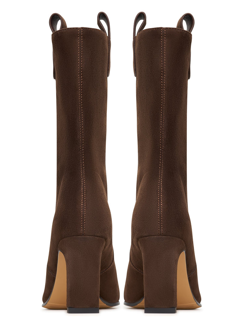 Elegante hochhackige Stiefel Ava - Braun