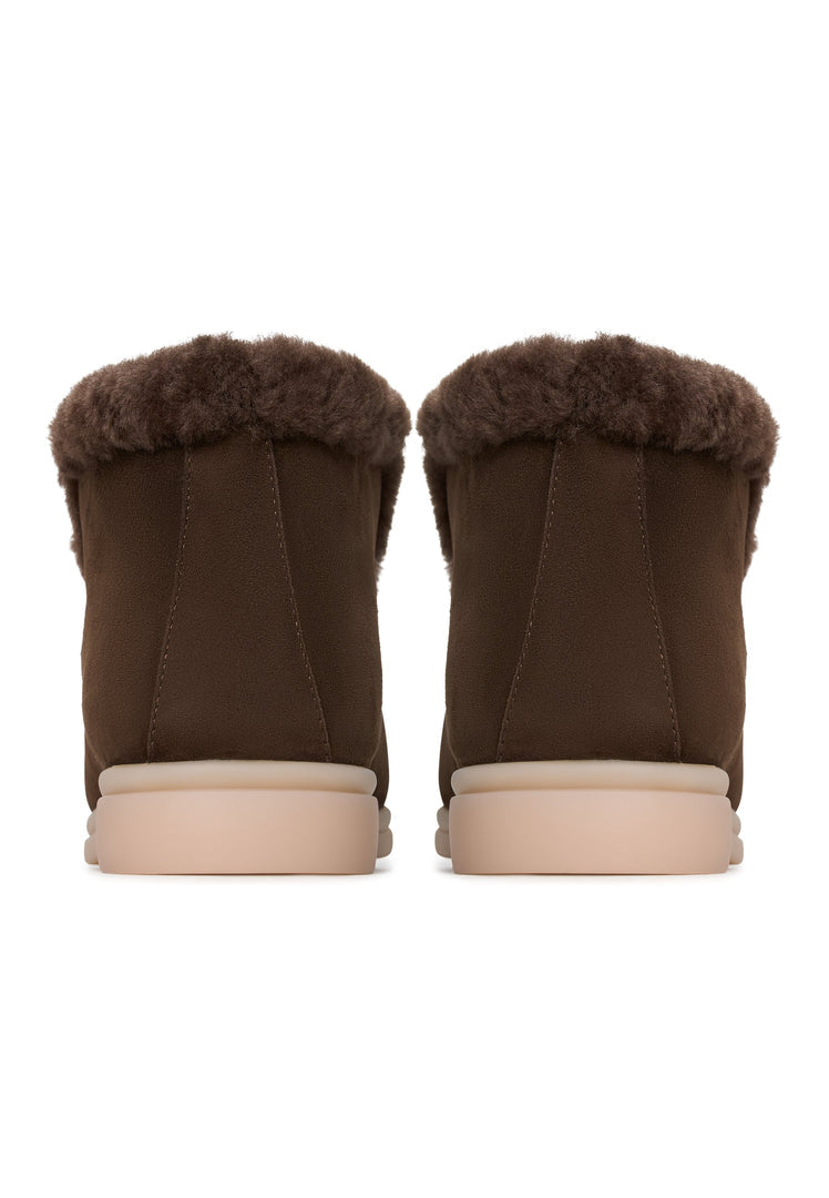 Stay warm and stylish this winter with Antonia brown boots - women's winter ankle boots perfect for cold weather.