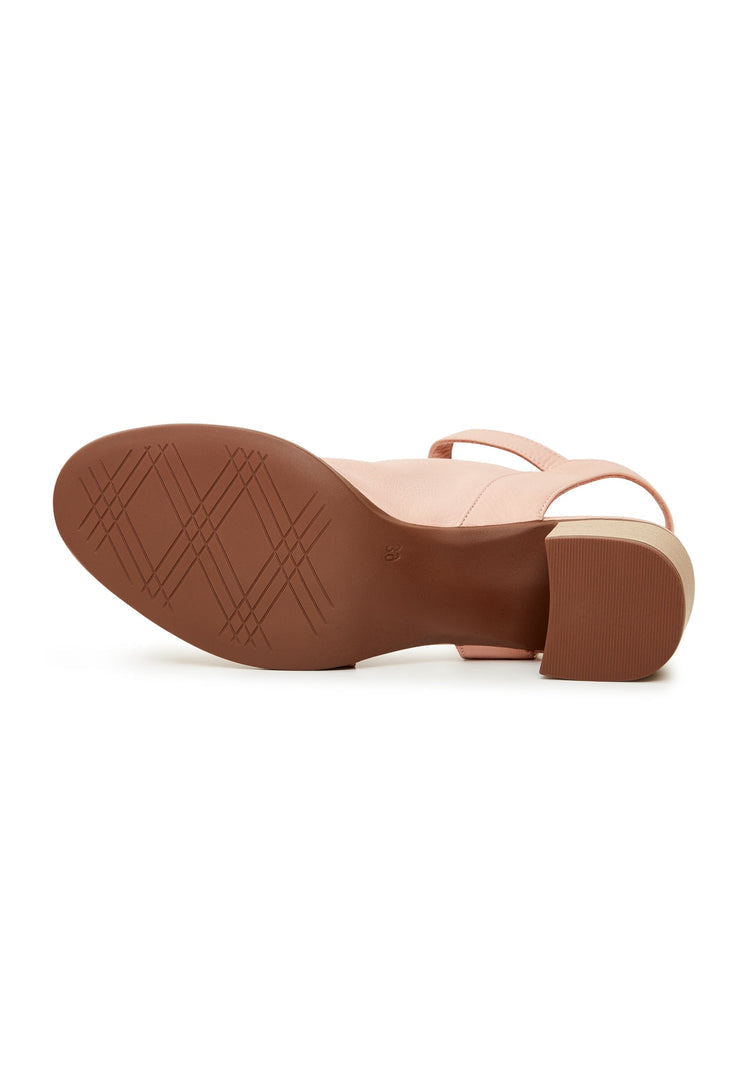 Sandales à talon en cuir - Rose