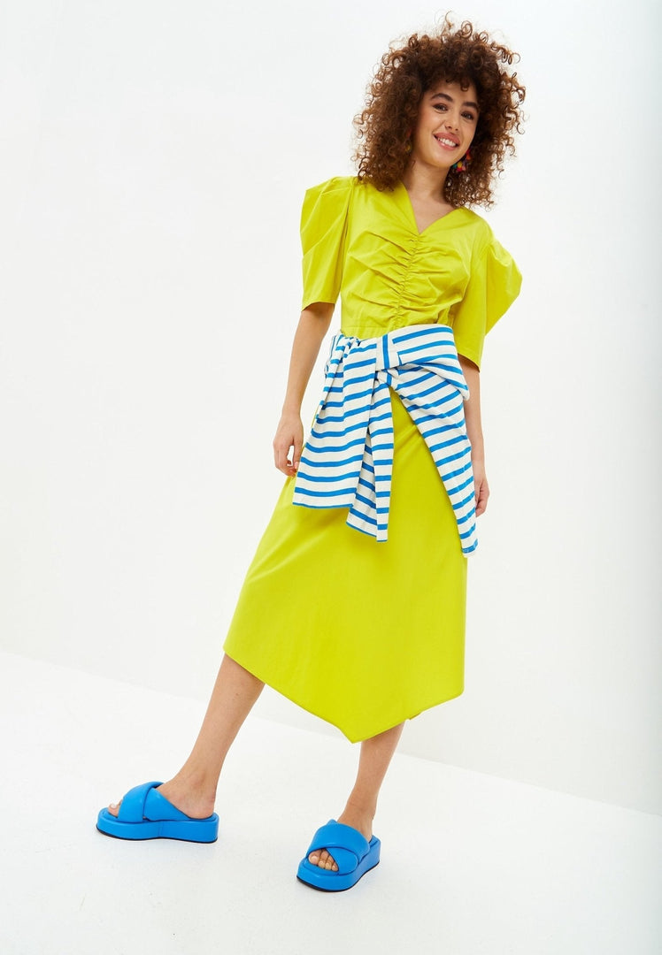 Mule à plateforme en cuir - Bleu