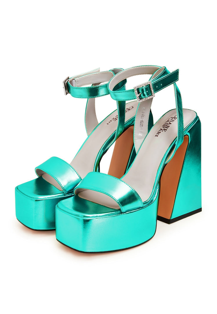 Erhöhte Eleganz Sandalen - Grün