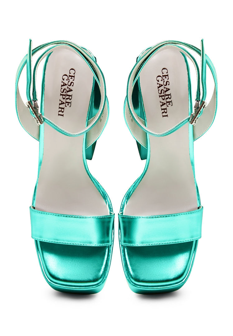 A stylish pair of luxury green sandals perfect for elevating any outfit with their designer flair and fashionable appeal.