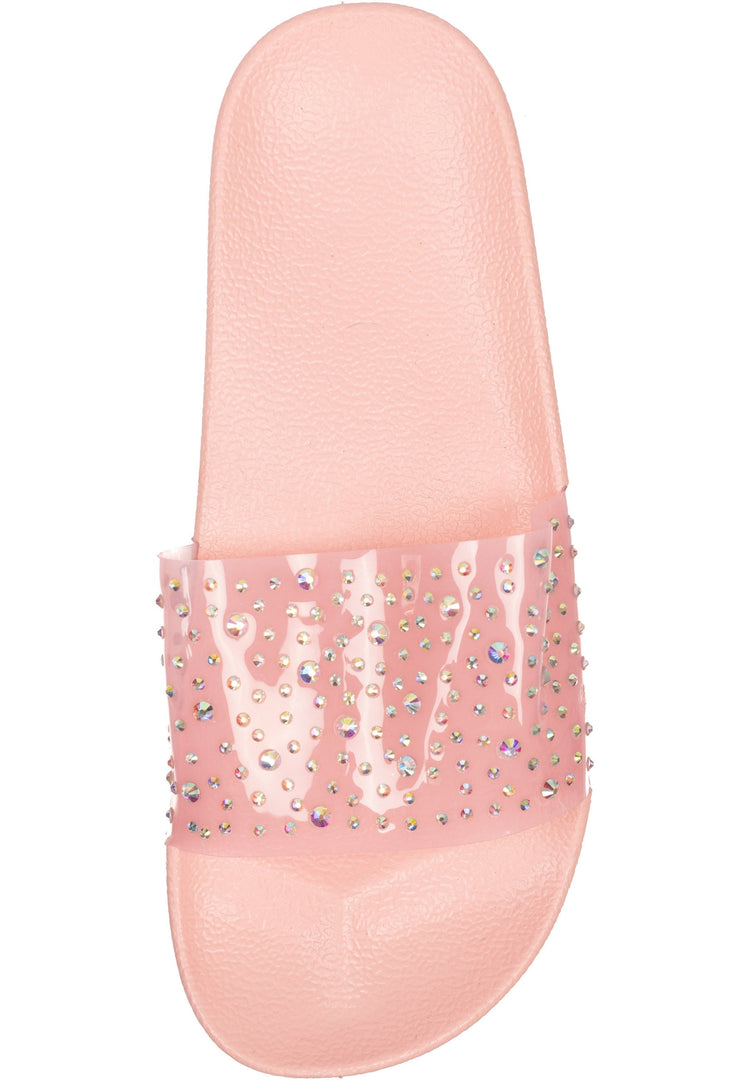 A stylish pair of women's pink thong flip flops, perfect for summer beach days and casual outings.