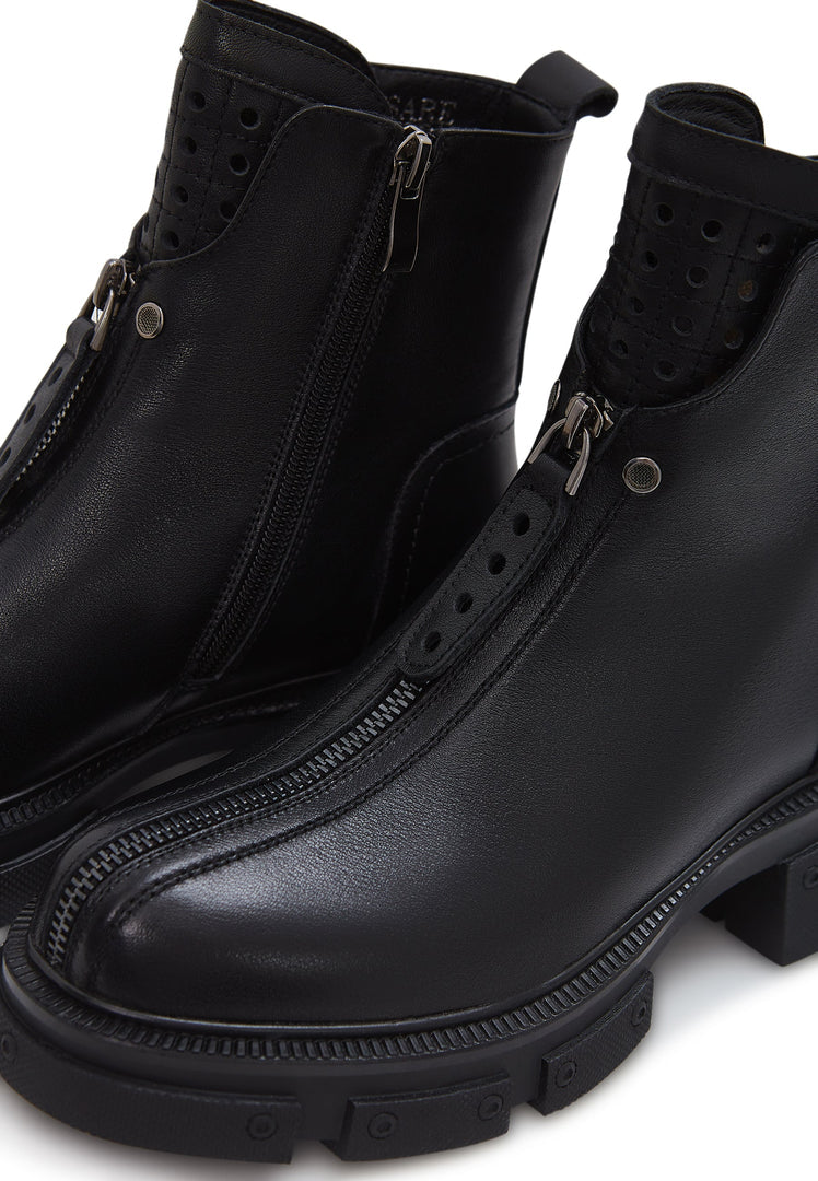 A stylish pair of fashion ankle boots for women, featuring classic block heel ankle boots in a versatile design.