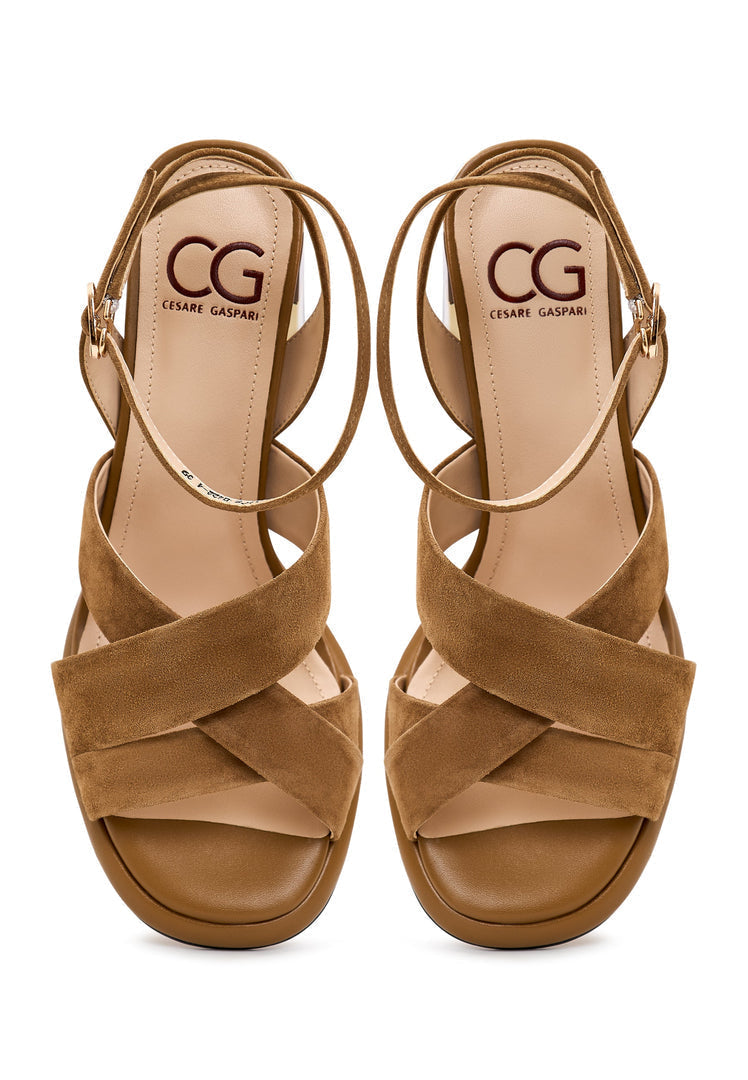 Block Heeled Sandals Evelyn - Beige